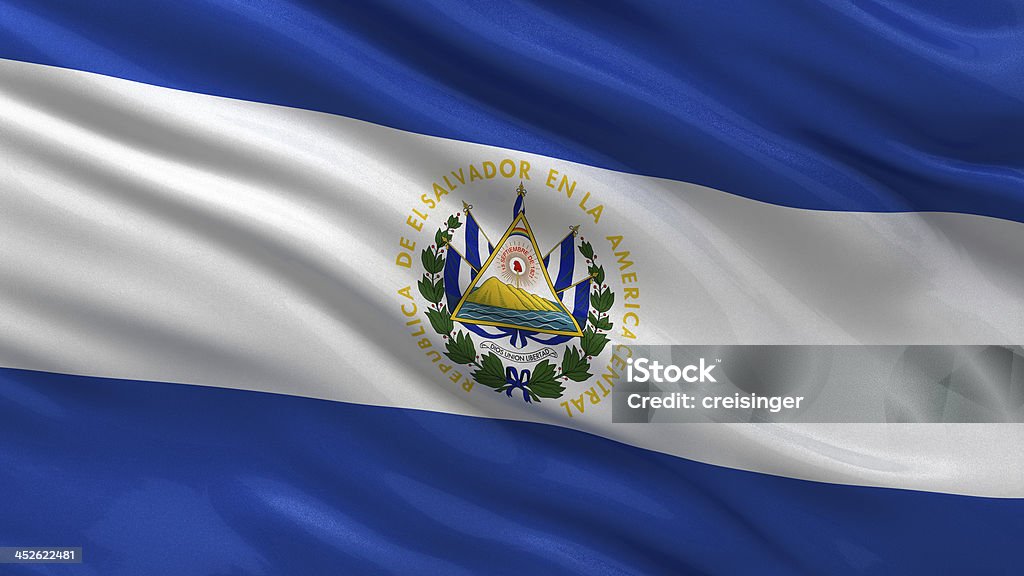 Flagge von El Salvador - Lizenzfrei Salvadorianische Flagge Stock-Foto