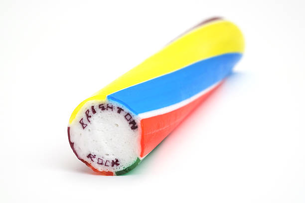 bastão de brighton rock - stick of hard candy candy stick sweet food imagens e fotografias de stock