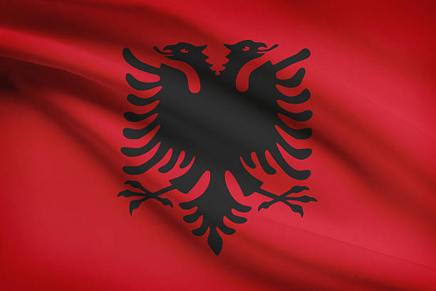 istock Series of ruffled flags. Albania. 452632075