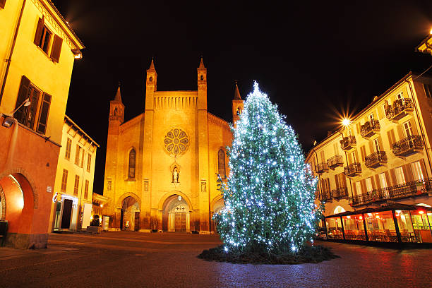 istock Christmas tree on central plaza. Alba, Italy. 452632601