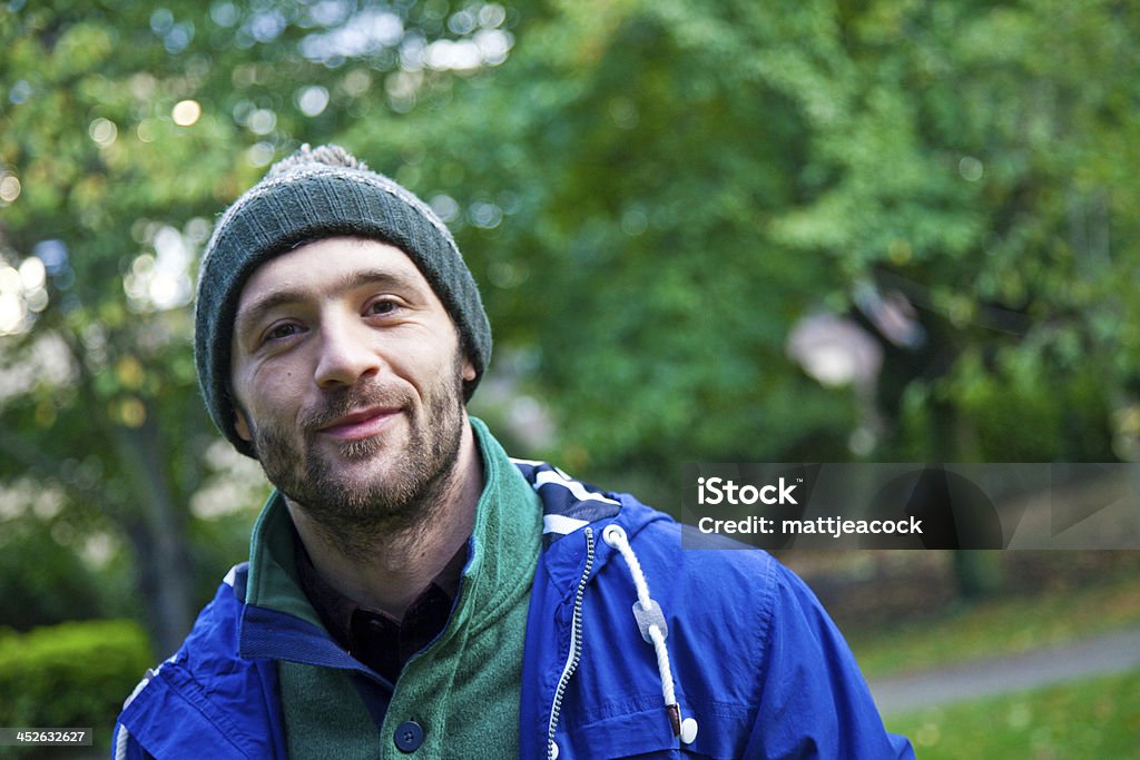 Happy man outdoors 30-39 Years Stock Photo