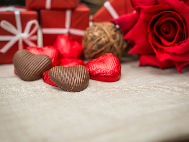 istock Love sweet heart shaped chocolates 452652037
