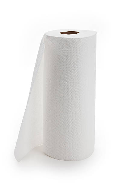 White paper towel roll White paper towel roll with white background paper towel stock pictures, royalty-free photos & images