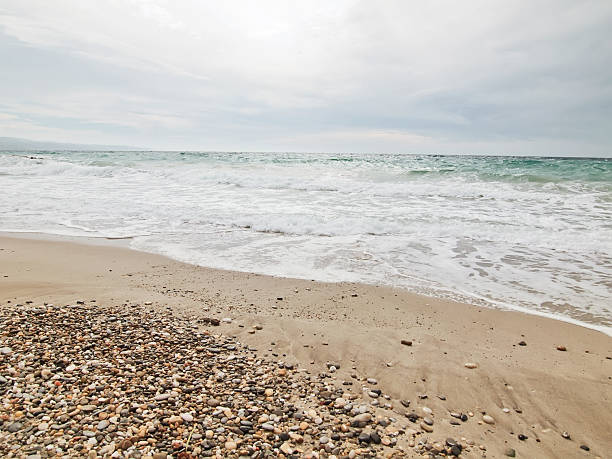 istock Sky with clouds and stormy waves in the sea 452652861