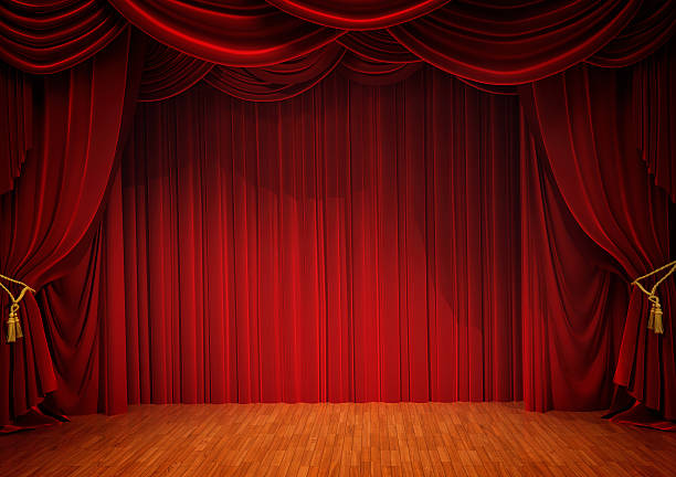 stage with red curtain stage with red curtain theatrical performance photos stock pictures, royalty-free photos & images