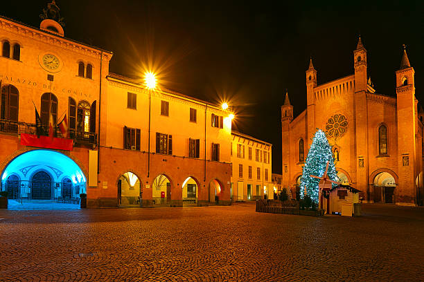 istock Christmas tree on central square. Alba, Italy. 452656279