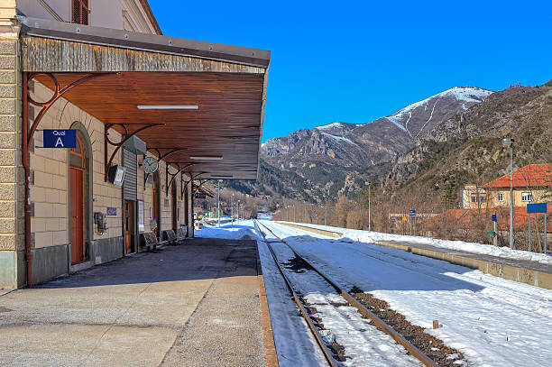 istock Small railway station in Alps. 452657841
