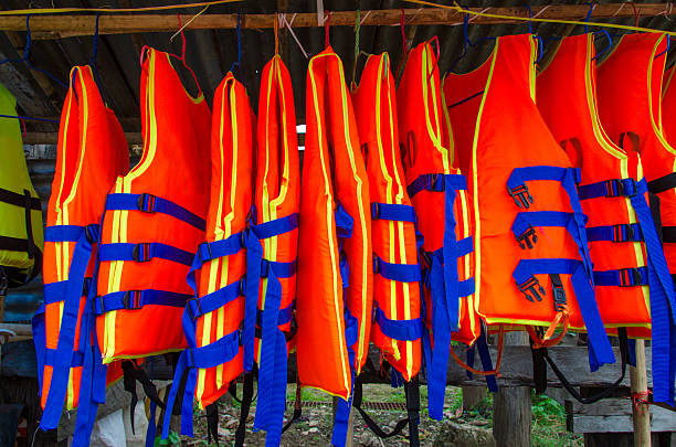 istock life jackets for water sports 452657911