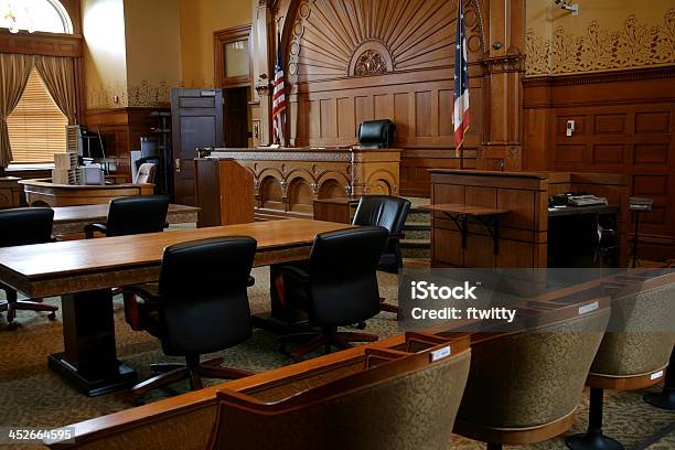 Courtroom Stock Photo - Download Image Now - Courtroom, Empty, No People