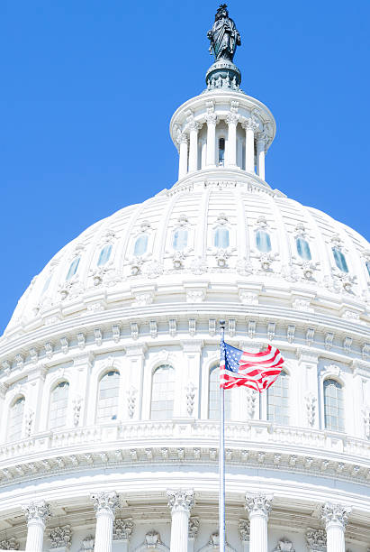 istock Washington DC Capitol detail with American Flag 452668199