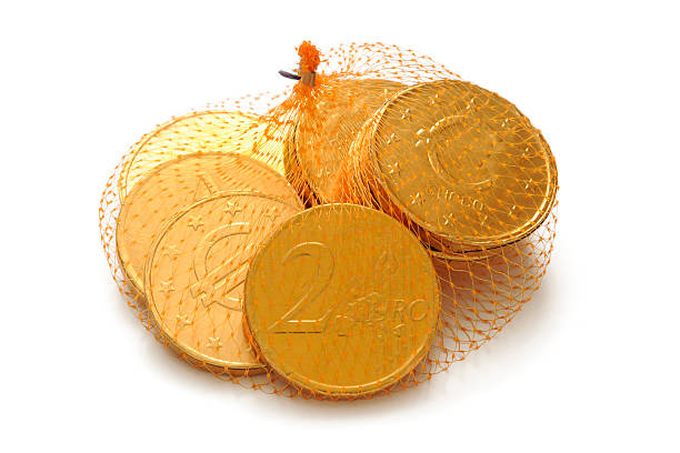 초콜릿 유로 왜고너의 sinterklaas 사탕 - chocolate coins 뉴스 사진 이미지