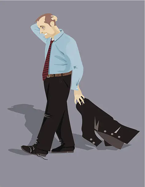 Vector illustration of Desperate, sad and depressed man