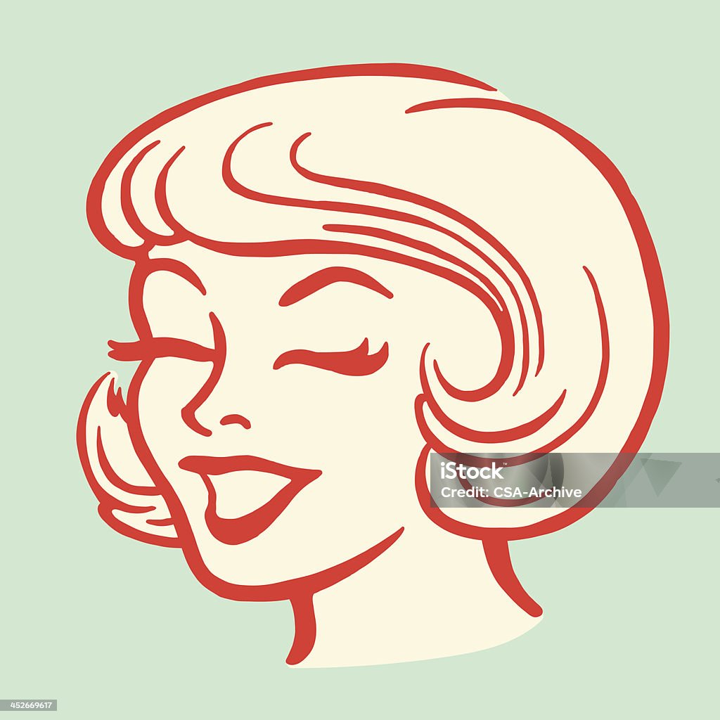 Mulher sorridente - Vetor de Face Humana royalty-free