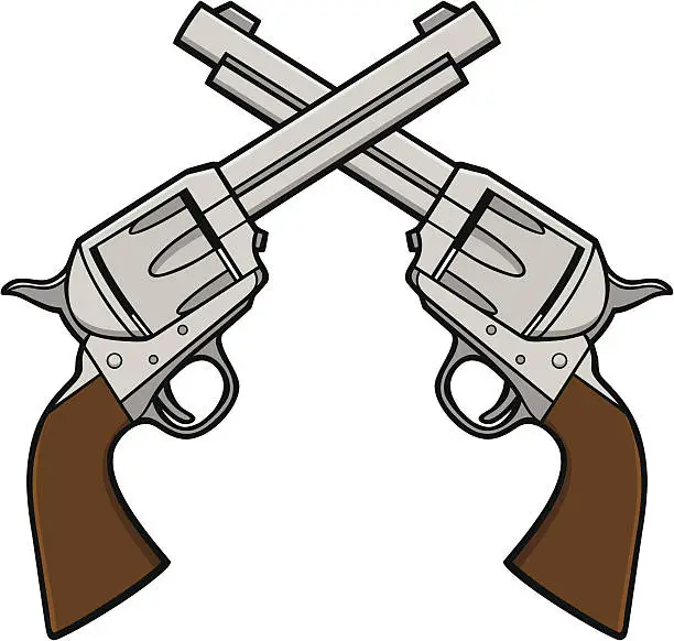 Vector illustration of Wild West Revolvers