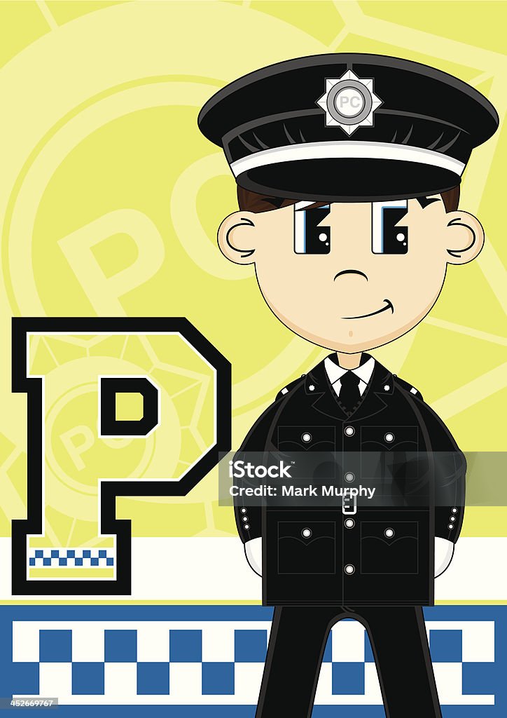 British Policemen Litera P - Grafika wektorowa royalty-free (Alfabet)