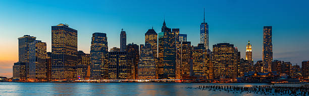 istock Evening New York City skyline panorama 452670019