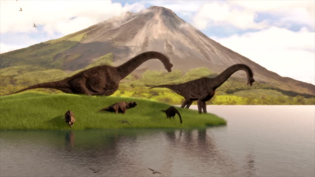 dinosaurs drinking water