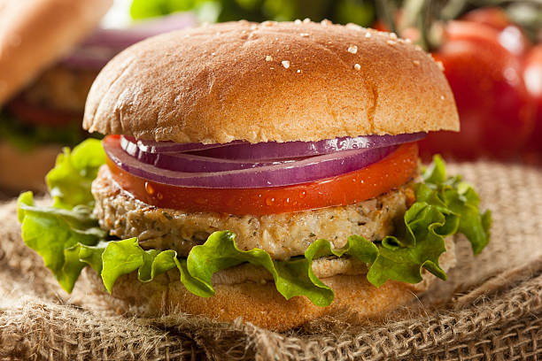 istock Organic Grilled Black Bean Burger 452672827