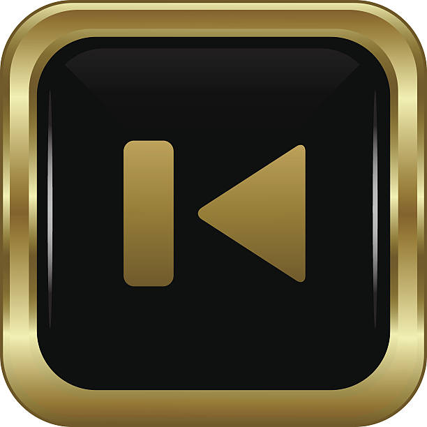 ilustraciones, imágenes clip art, dibujos animados e iconos de stock de black gold saltar botón. - music video image development
