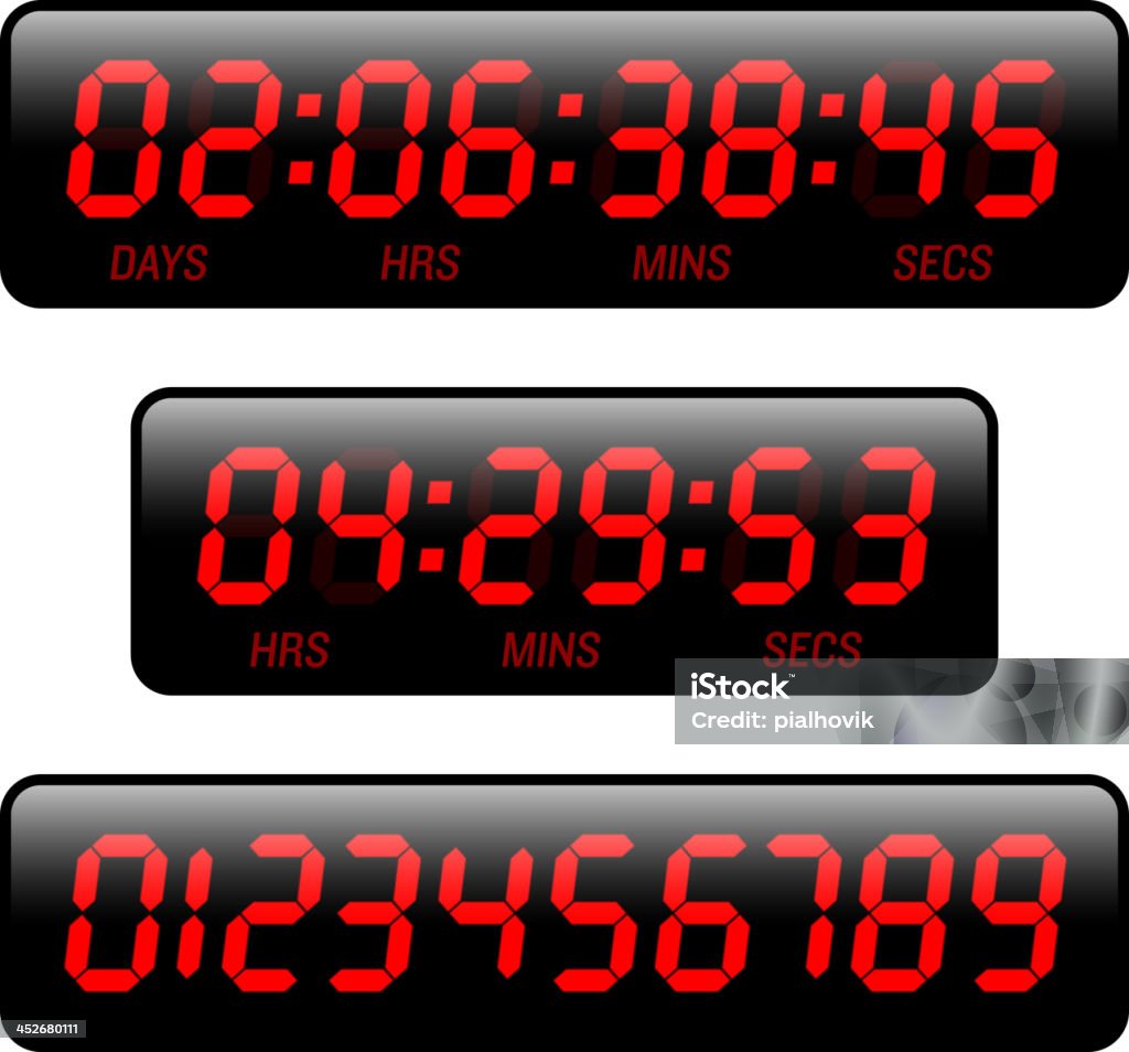 Countdown timer Vector illustration with transparent effect. Eps10. Countdown stock vector