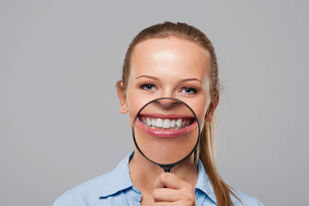 istock Blonde woman with big white smile 452680855