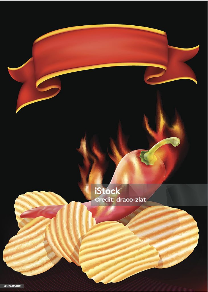 chips et piment - clipart vectoriel de Aliment libre de droits