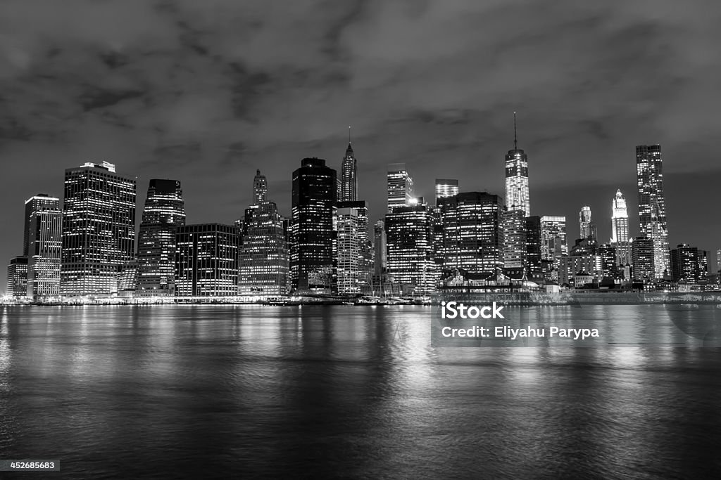 New York City Manhattan skyline in black and white Black And White Stock Photo