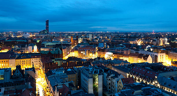 istock poland, wroclaw, cityscape at night 452688111
