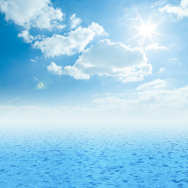 istock Beautiful sea horizon with clouds above it 452688445