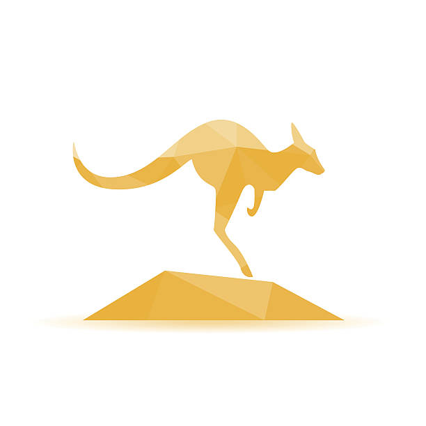 illustrations, cliparts, dessins animés et icônes de silhouette de kangourou-illustration vectorielle, abstraits géométrie - kangaroo cute facial mask mammal