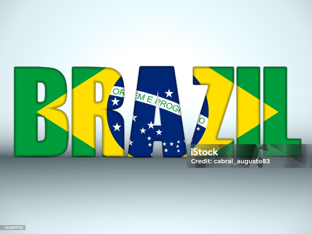 브라질 2014 편지들이, 브라질리안 플래깅 - 로열티 프리 브라질 벡터 아트