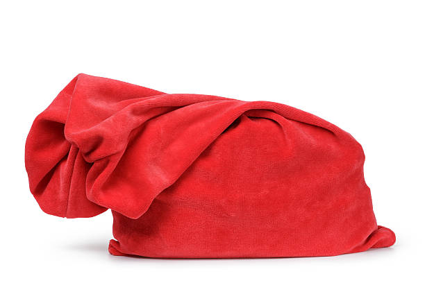 istock red santas bag from velvet fabric 452691097
