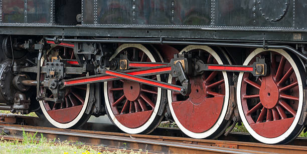 istock Old choo-choo train wheels detail 452692965