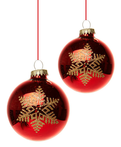 istock Christmas, Christmas balls hanging red 452695567