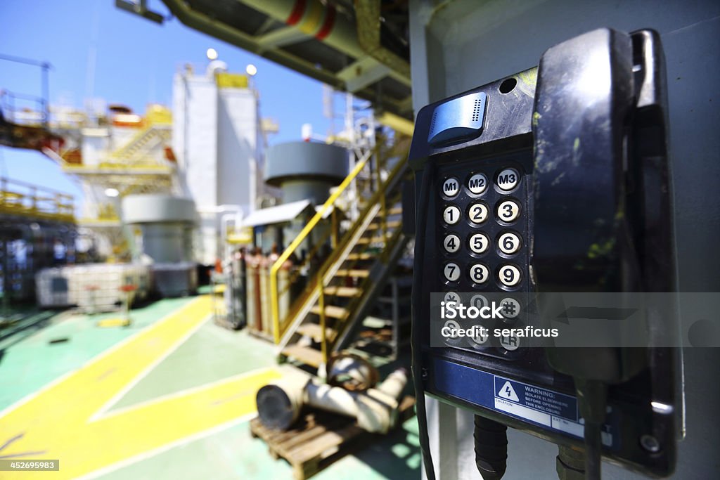 Offshore drilling rig The deck of an offshore drilling rig for oil and natural gas extraction. Abruzzo Stock Photo