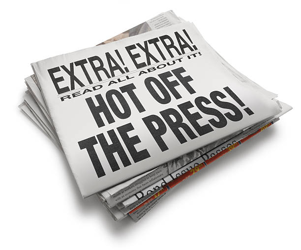 Hot off the Press Newspaper Headline On White Background