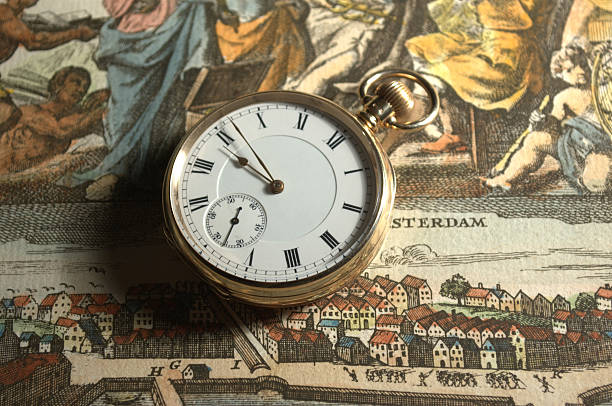 Close-Up Of Pocket Watch In Leaves