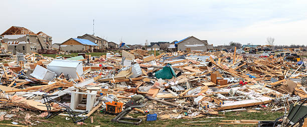 Tornado Damage Extensive tornado damage to the neighborhoods and home in Washington, Illinois hit by an F4 strength tornado. natural disaster photos stock pictures, royalty-free photos & images