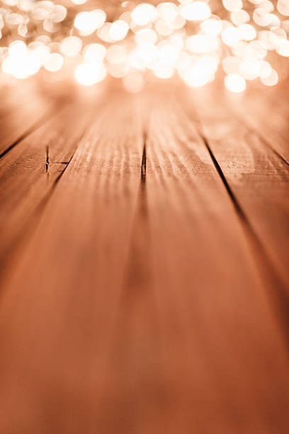 istock Plank wood with christmas lights 452701661