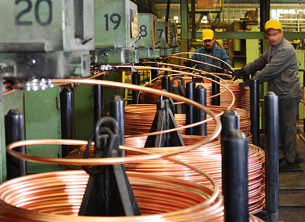 istock Repairing broken parts on wire machine 452702571