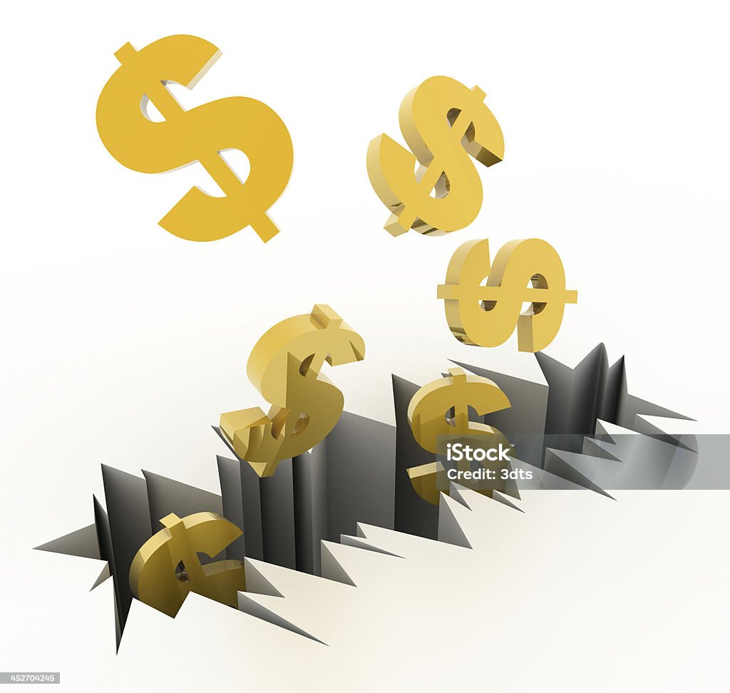Falling Dollars Business competition and job issues. Accidents and Disasters Stock Photo