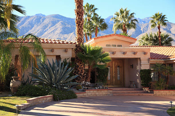 istock Landscaping A California Spanish Home With Cactus And Palms 452704855