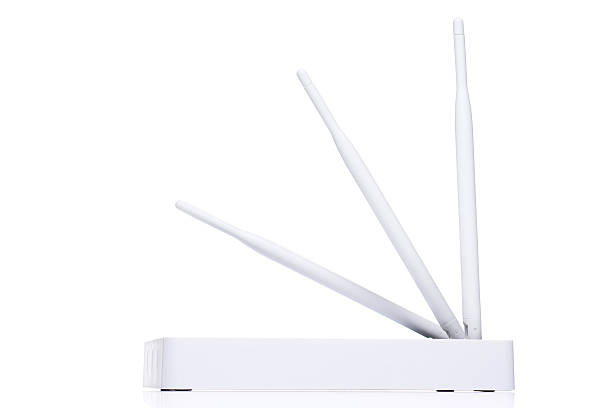 wireless router wireless router. clipping path included. animal antenna stock pictures, royalty-free photos & images
