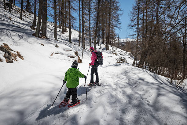 istock Mother and Son Snowshoeing 452708089
