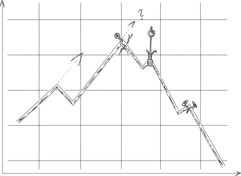 Fail Line Graph Graph Failure Stock Illustration - Download Image Now - Broken, Growth ...
