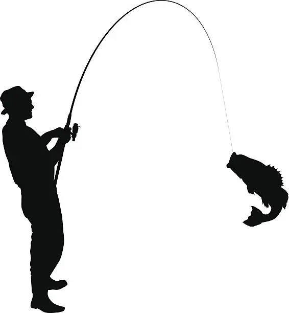 Vector illustration of Fishing Silhouette