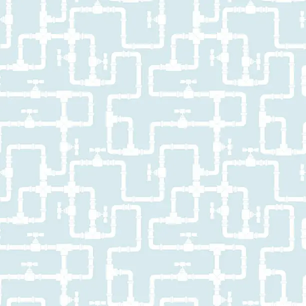 Vector illustration of Light blue background with white pipeline pattern