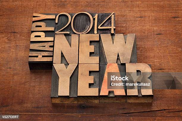 Frohes Neues Jahr 2014 Stockfoto und mehr Bilder von 2014 - 2014, Altertümlich, Drucktype