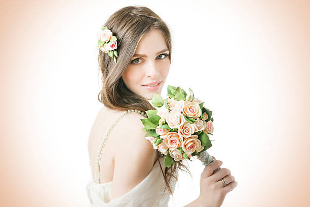 istock Beautiful bride with wedding bouquet 452717673