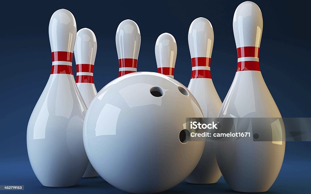 Skittles and bowling ball Hobbies Stock Photo